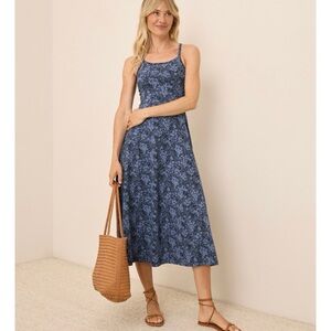 Pact NEW Navy Floral Midi Dress